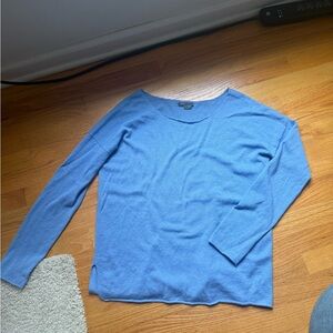 Women’s Blue Vince Sweater Wool Cashmere Blend Boat Neck